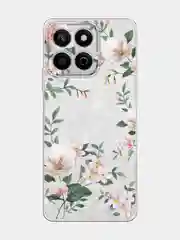 Пастельно-коралловый силиконовый чехол на Honor X7c / Хонор X7c прозрачный, с принтом, защита камеры