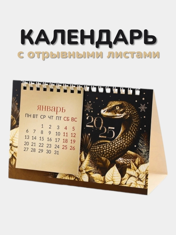 Календарь 2025 настольный с отрывными листами "Символ года - Змея", 17 х 14 см