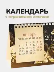 Черный календарь 2025 настольный с отрывными листами "Символ года - Змея", 17 х 14 см