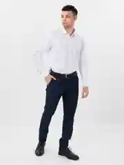 Белый рубашка классическая с длинным рукавом, приталенная Slim fit
