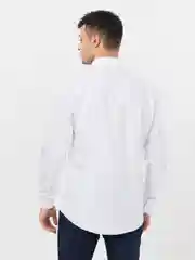 Белый рубашка классическая с длинным рукавом, приталенная Slim fit