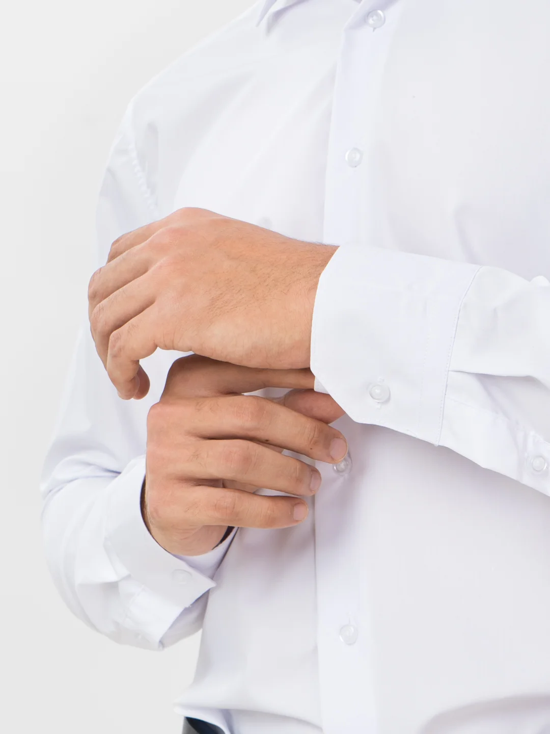 Белый рубашка классическая с длинным рукавом, приталенная Slim fit