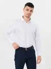 Белый рубашка классическая с длинным рукавом, приталенная Slim fit