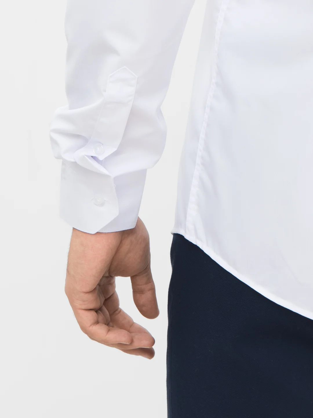 Белый рубашка классическая с длинным рукавом, приталенная Slim fit