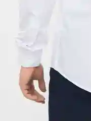 Белый рубашка классическая с длинным рукавом, приталенная Slim fit