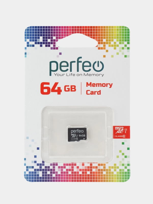 Карта памяти Perfeo microSDXC 64GB High-Capacity (Class 10) UHS-1 без адаптера