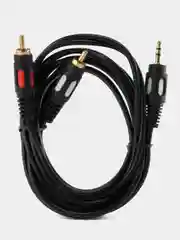 Шнур 3.5 шт стерео/2RCA 1.5м (62-017) ALENCOM Plastic-Gold