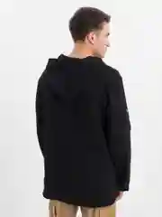 Черный муслиновая туника с капюшоном
