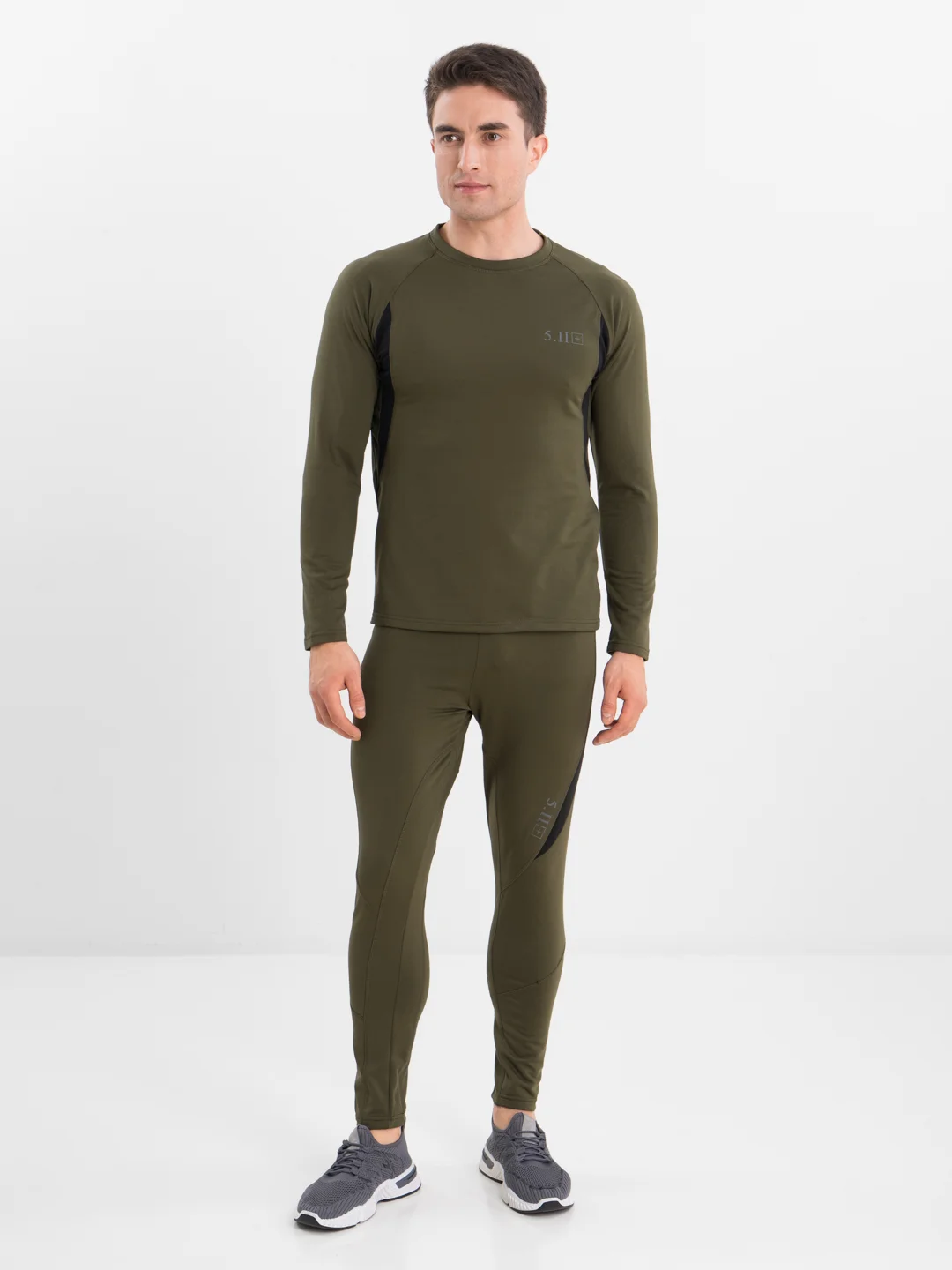 Зелёный хаки комплект тактического термобелья 5.11 Tactical, на флисе, термобелье мужское
