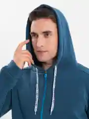 Тёмно-бирюзовый костюм мужской утепленный на флисе: худи с молнией и брюки