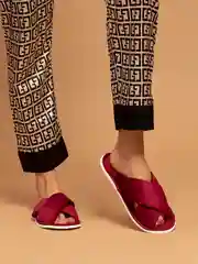 Бордовый тапочки домашние женские, ЖВК/малиновый