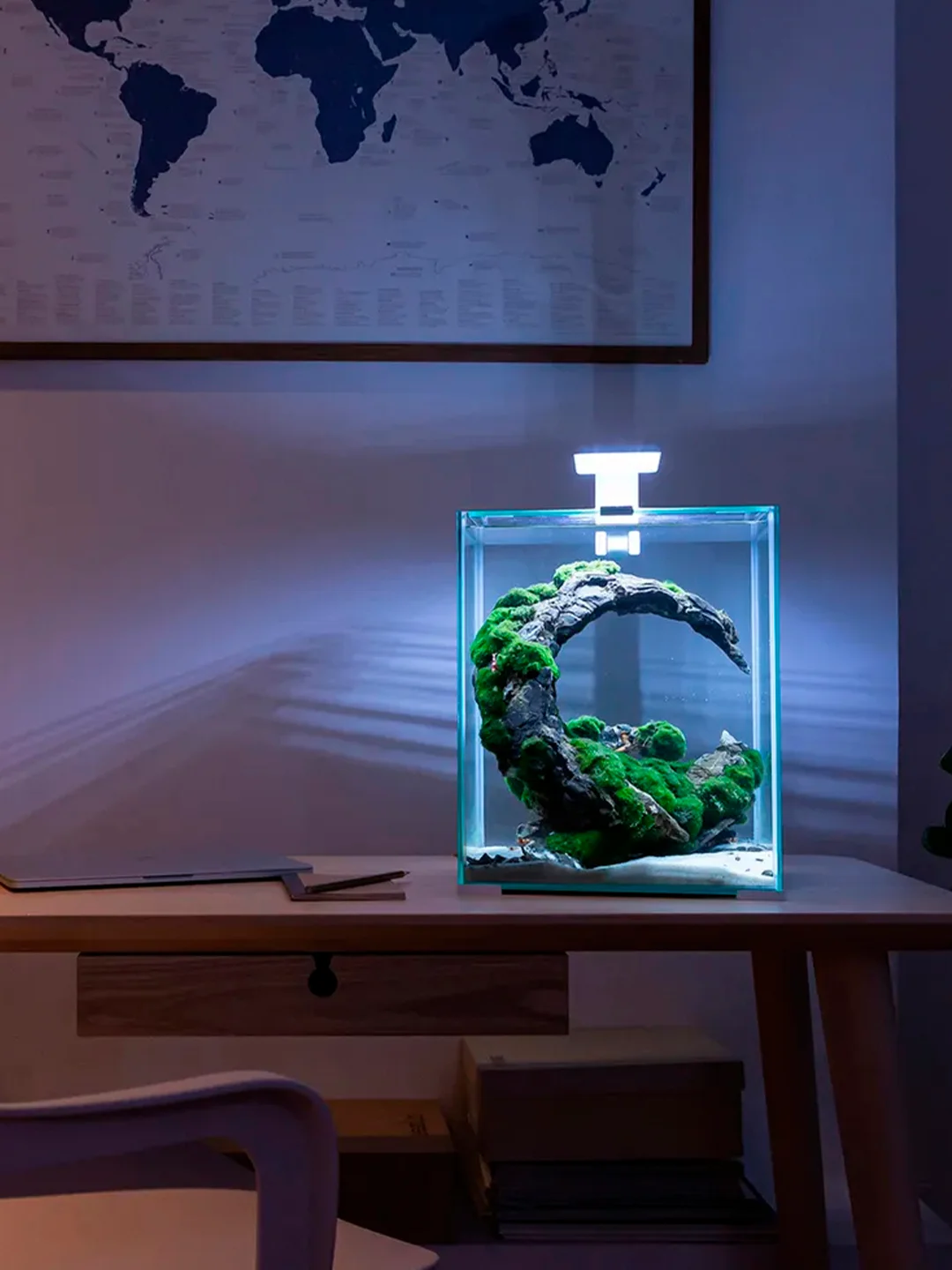 Аквариум для рыб и креветок Акваэль Shrimp Set Smart Led Day&Night, белый, 19л, 25х25х30см