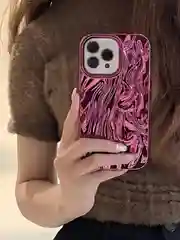 Вишнёвый чехол для айфон 11 12 13 14 15 Pro Max силиконовый iPhone блестящий