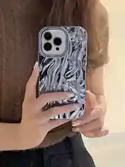 Светло-синий чехол для айфон 11 12 13 14 15 Pro Max силиконовый iPhone блестящий