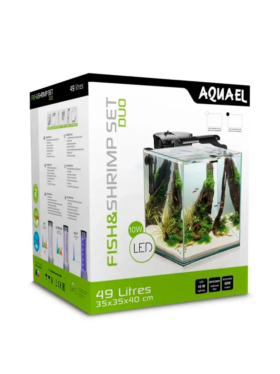 Aквариум Акваэль Fish&Shrimp Set Duo D&N, 49 л, 35х35х40 см, черный