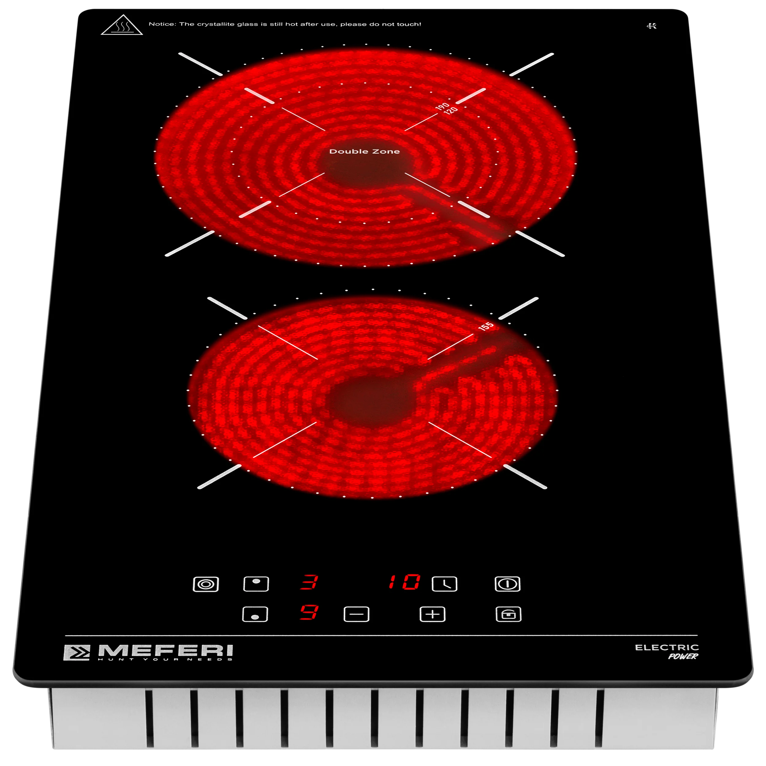 Черный варочная панель электрическая MEH302BK POWER Домино
