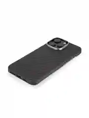 Черный карбоновый чехол MagSafe для iPhone 16, Pro, Max кевлар противоударный BROSCORP тонкий