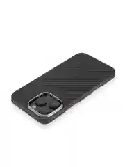Черный карбоновый чехол MagSafe для iPhone 16, Pro, Max кевлар противоударный BROSCORP тонкий