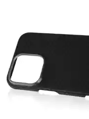 Черный карбоновый чехол MagSafe для iPhone 16, Pro, Max кевлар противоударный BROSCORP тонкий
