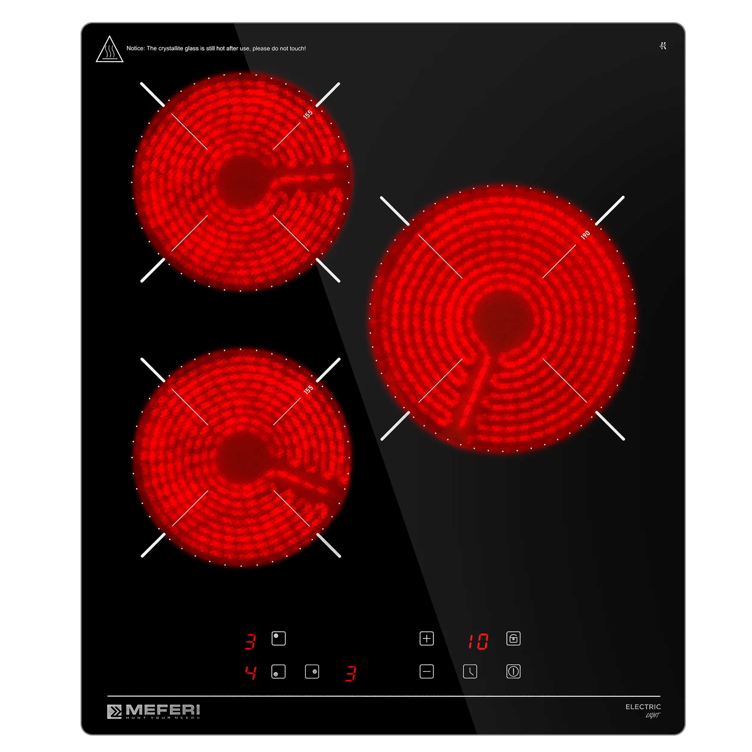 Черный варочная панель электрическая MEH453BK LIGHT