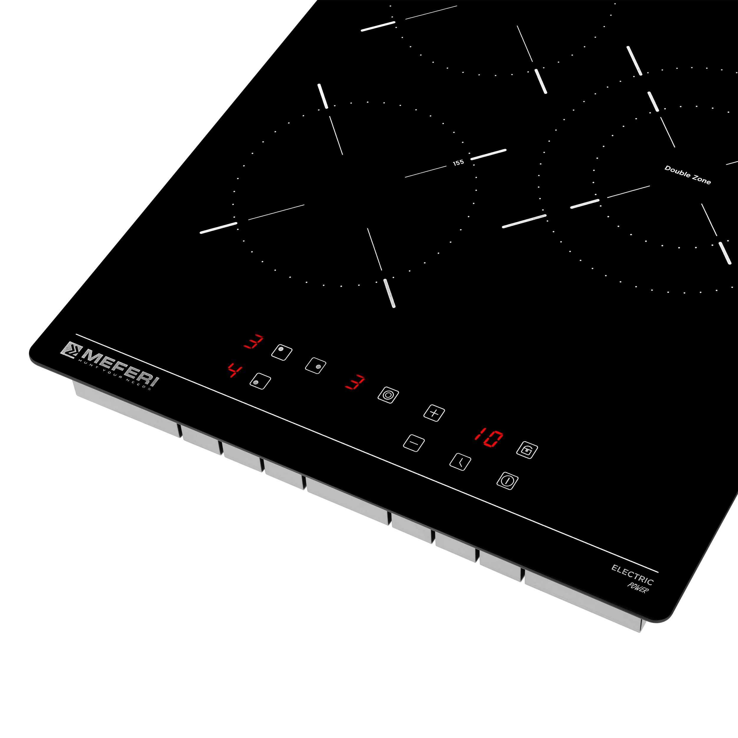 Черный варочная панель электрическая MEH453BK POWER - 3 конфорки, ширина 45 см, стеклокерамика