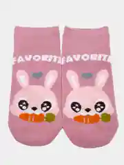 Розовый носки женские короткие, с рисунком