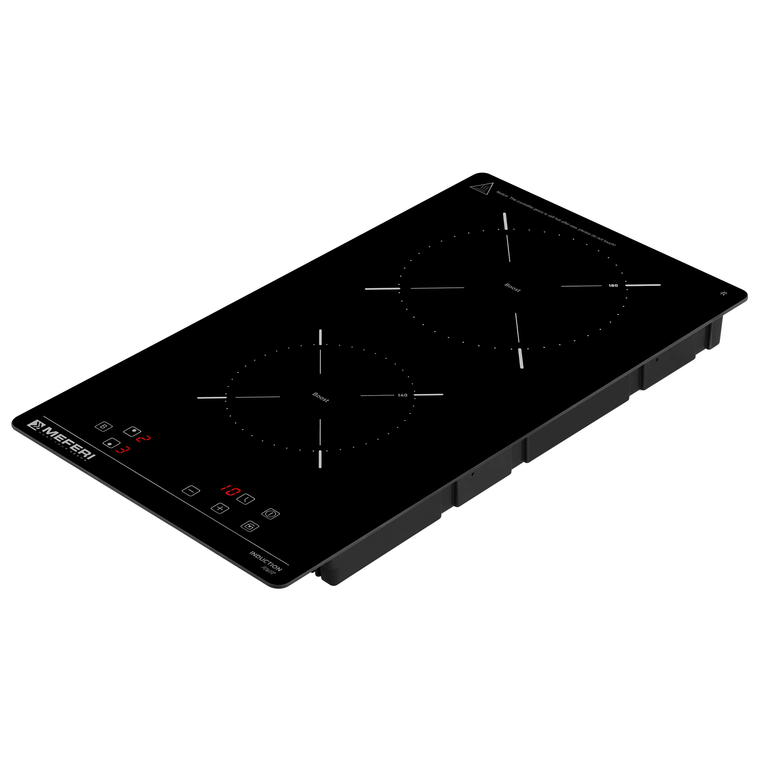 Черный варочная панель индукционная MIH302BK POWER - домино 2 конфорки, 3500 вт, стеклокерамика