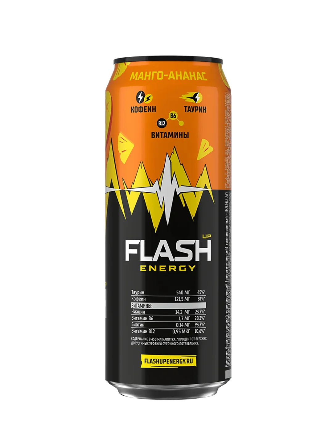 Энергетический напиток Flash Up Energy Манго-Ананас 0,45л, ж/б