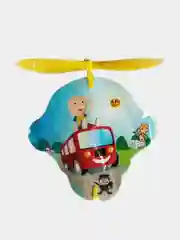 Разноцветный игрушка-запускалка "Вертолёт" на резинке с яркими картинками 20 см 4 цвета