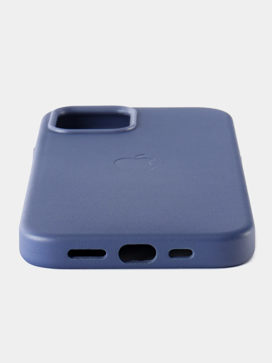 Голубой кожаный чехол Leather Case для iPhone  12/12 Pro с функцией MagSafe