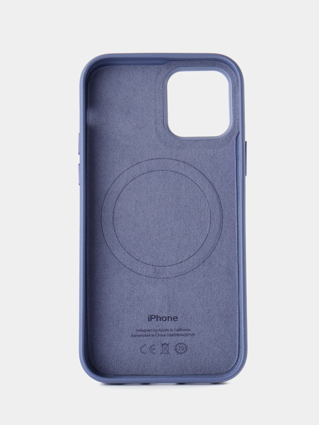 Голубой кожаный чехол Leather Case для iPhone  12/12 Pro с функцией MagSafe