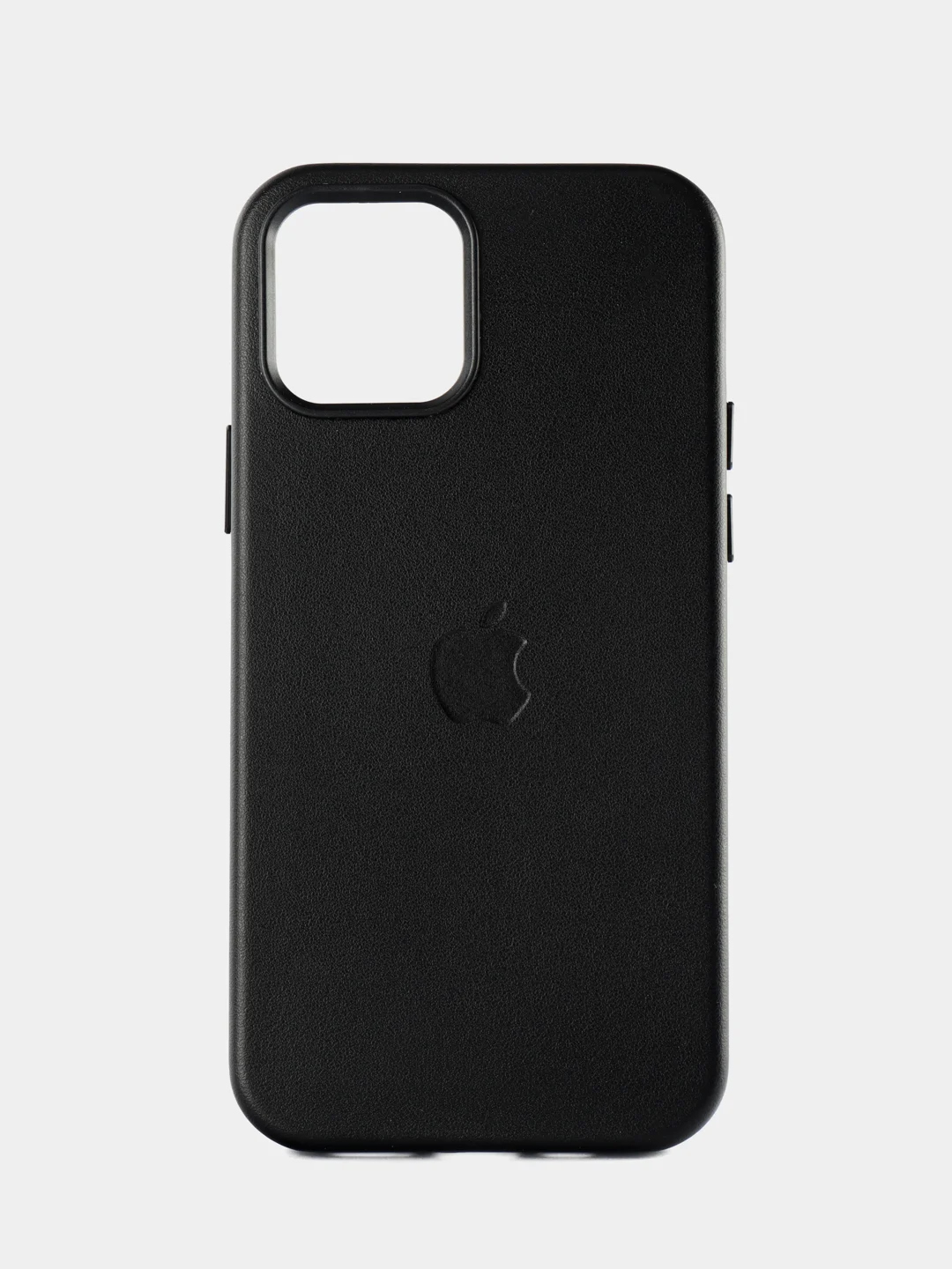 Черный кожаный чехол Leather Case для iPhone  12/12 Pro с функцией MagSafe