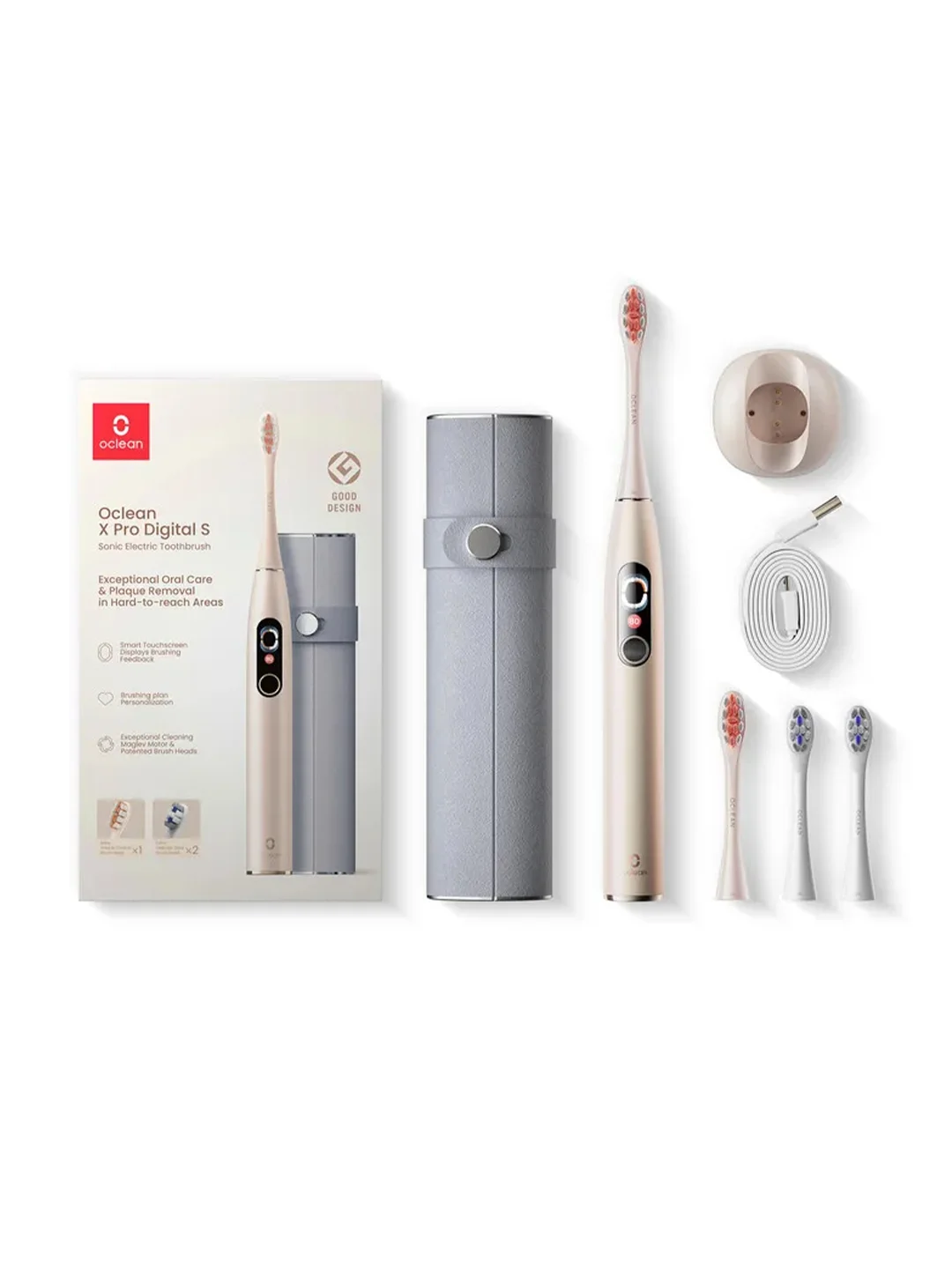 Золотой электрическая зубная щетка Комплект Oclean X Pro Digital Set