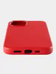 Красный кожаный чехол Leather Case для iPhone  12/12 Pro с функцией MagSafe