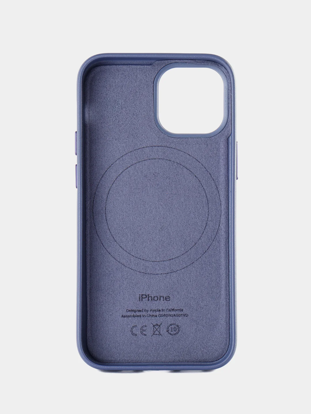 Голубой кожаный чехол Leather Case для iPhone 13 mini с функцией MagSafe