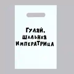 Белый пакет подарочный с приколами, 20*30 см
