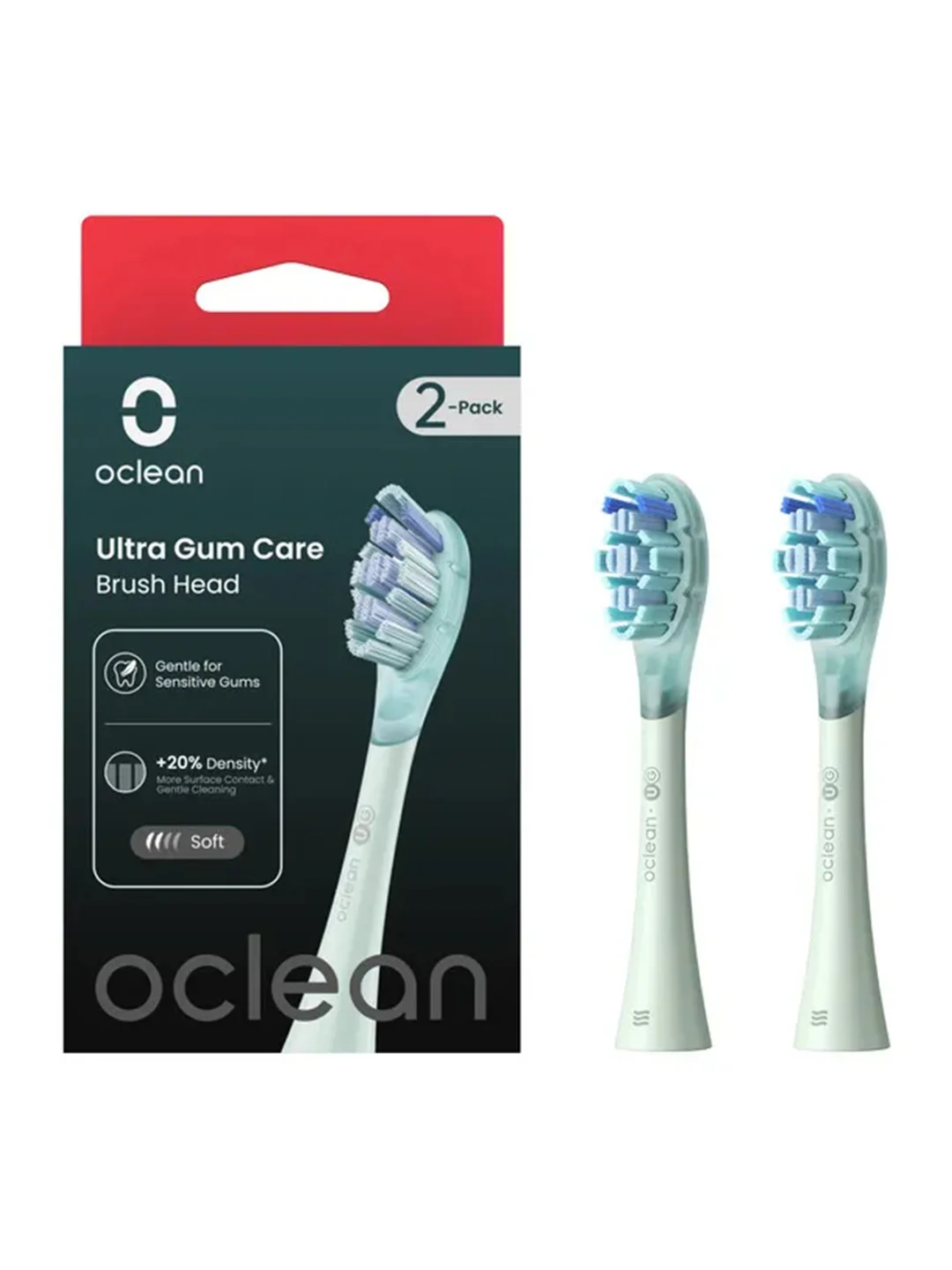Зеленый комплект насадок Для чувствительных десен для Oclean X Ultra (2шт)