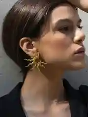Серьги женские "Солнце", серьги пусеты