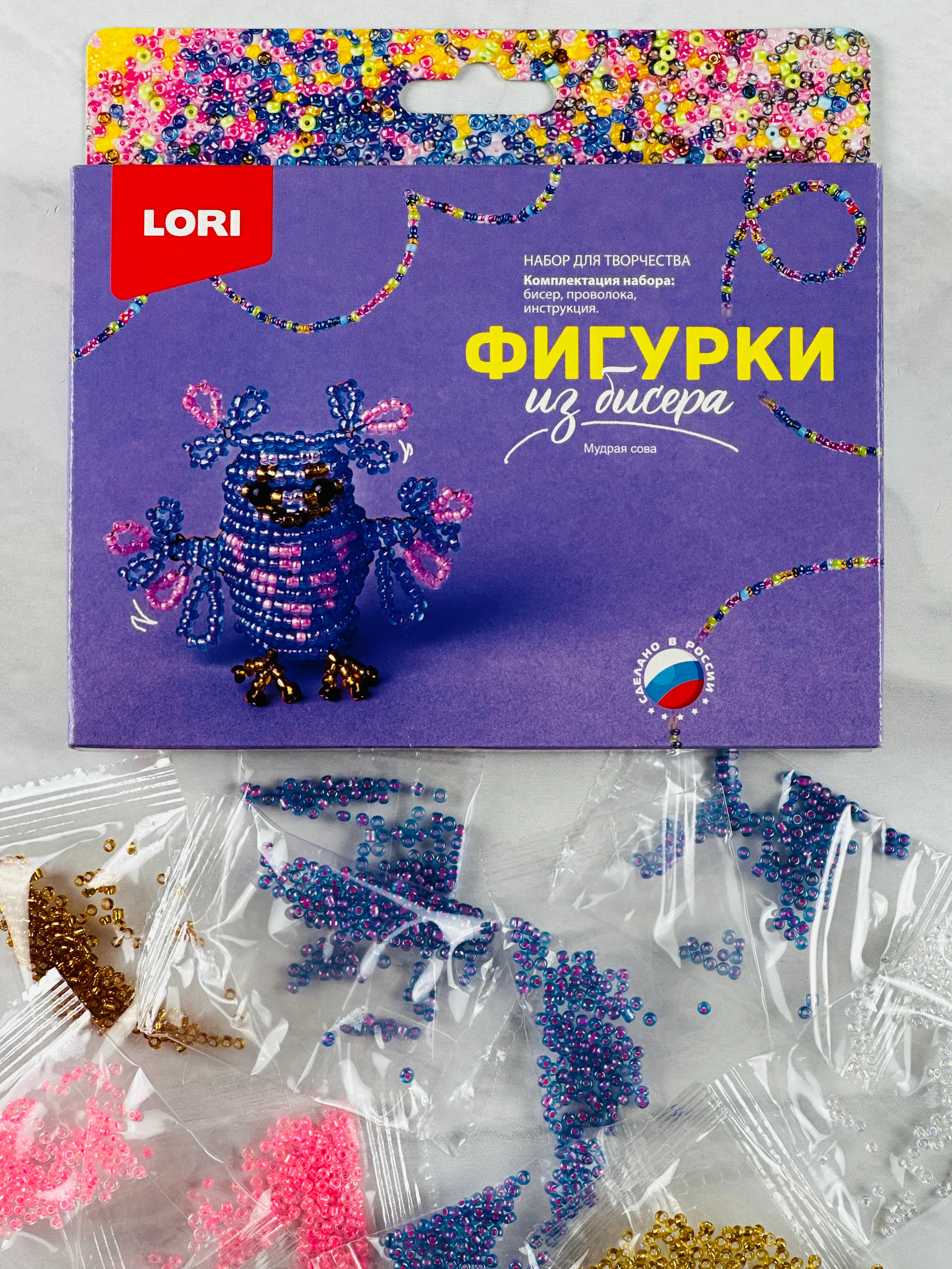 Плетение бисером для детей Фигурки из бисера Сова совенок Lori Лори поделки своими руками
