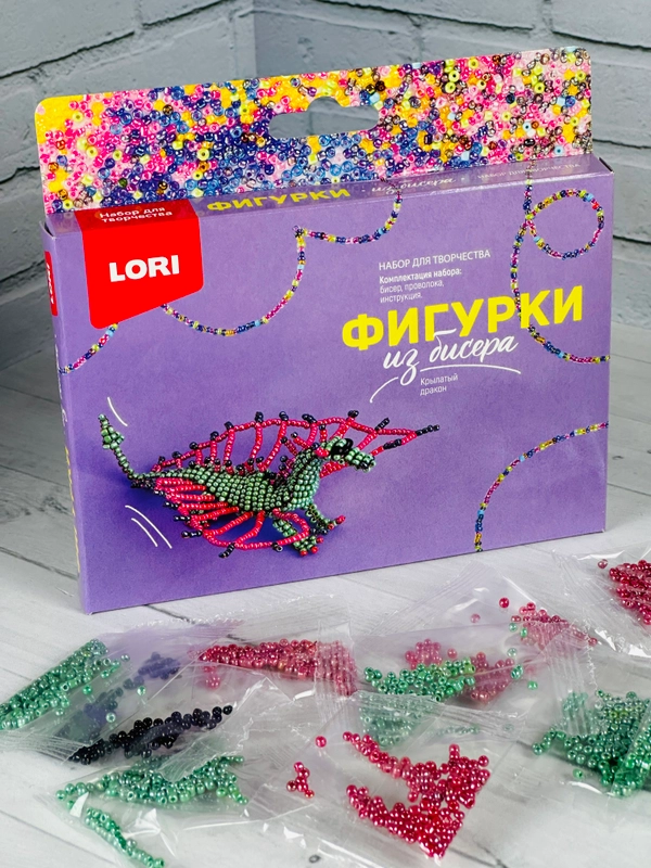 Плетение бисером для детей Фигурки из бисера Крылатый дракон Lori поделки своими руками