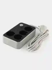 Серый сетевой фильтр на 4 розетки и 3 USB