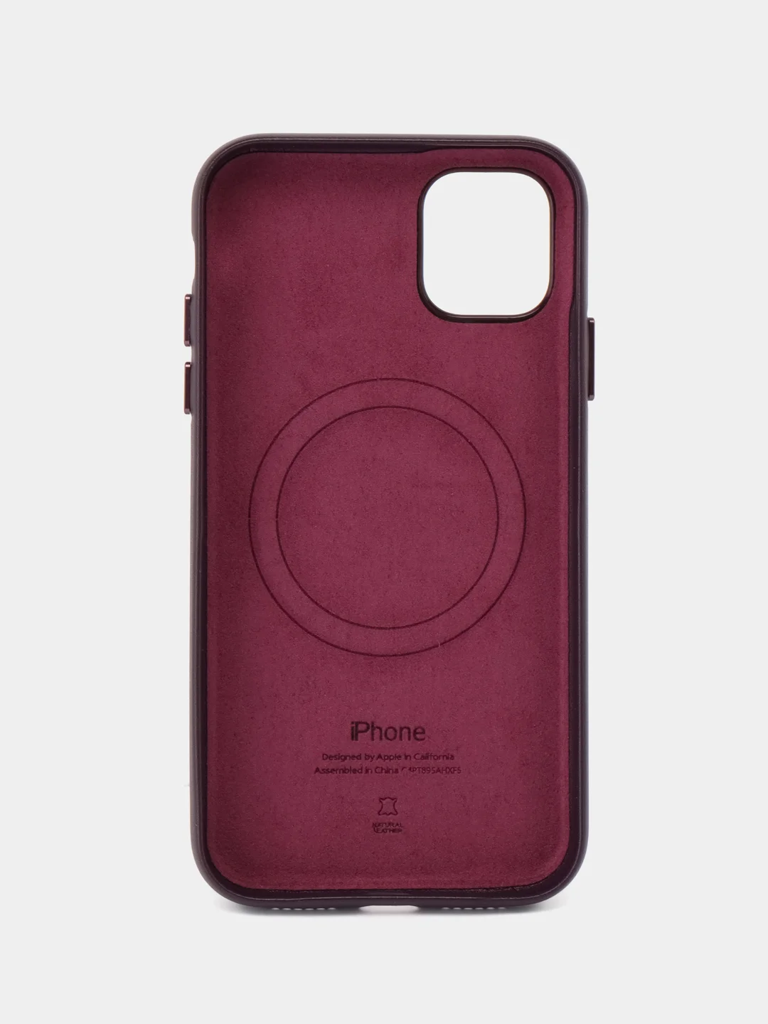 Тёмно-бордовый кожаный чехол Leather Case для iPhone 11 с функцией MagSafe