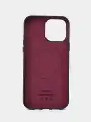 Тёмно-бордовый кожаный чехол Leather Case для iPhone 13 Pro Max с функцией MagSafe