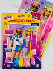 Набор для детского творчества БАРБИ аппликация из цветного песка кукла Barbie картина игра