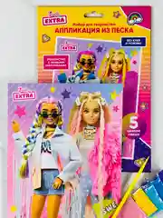 Набор для детского творчества БАРБИ аппликация из цветного песка кукла Barbie картина игра