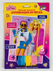 Набор для детского творчества БАРБИ аппликация из цветного песка кукла Barbie картина игра