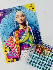 БАРБИ аппликация крупными стразами мозаика из страз-наклеек кукла Barbie картина блестками