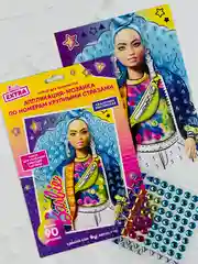 БАРБИ аппликация крупными стразами мозаика из страз-наклеек кукла Barbie картина блестками