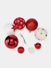 Елочные шары-игрушки Золотая Сказка, 592167, новогодний декор набор 40 шт, 8/4 см, пластик