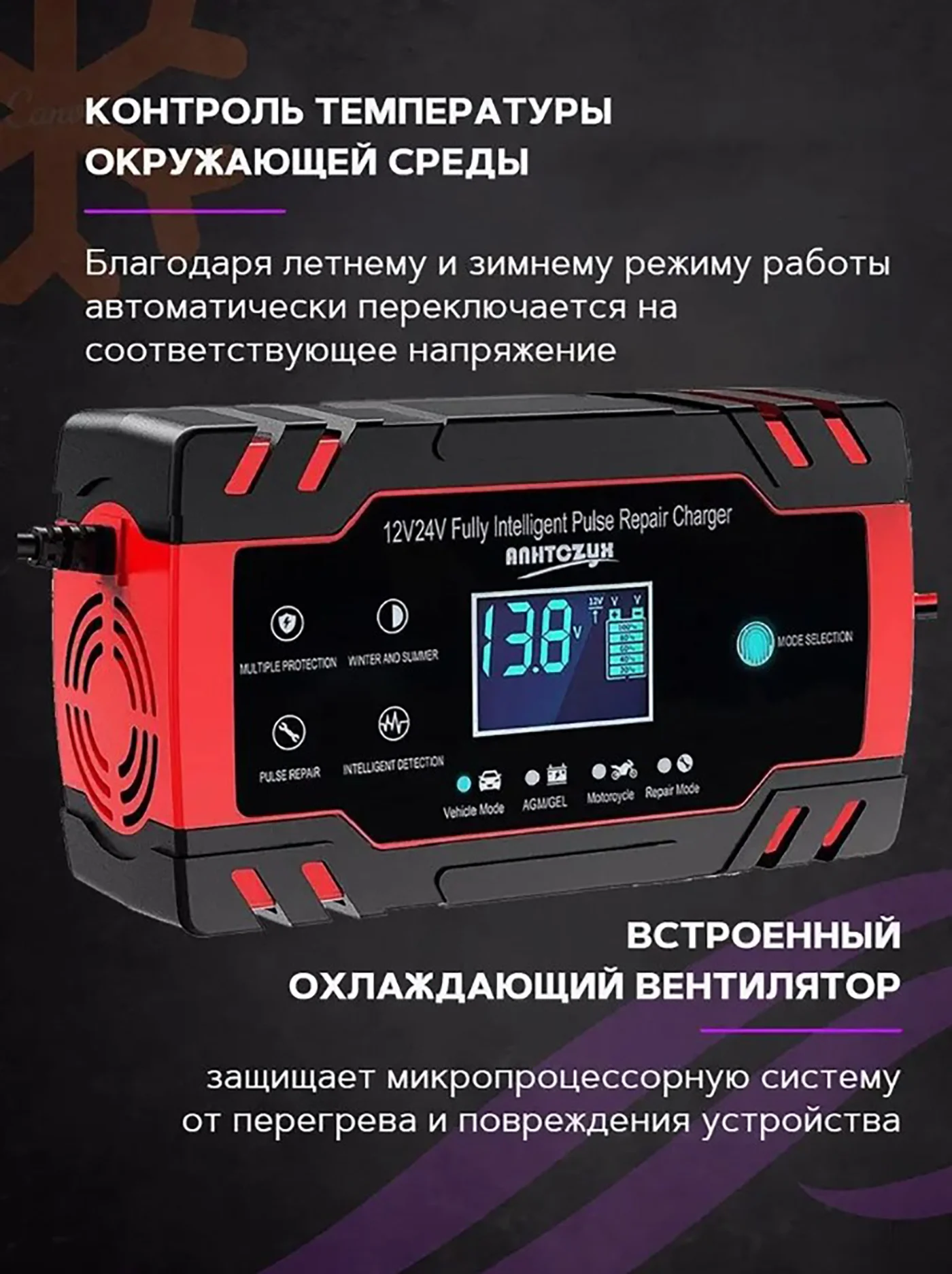 Красный автомобильное зарядное устройство на 12-24V